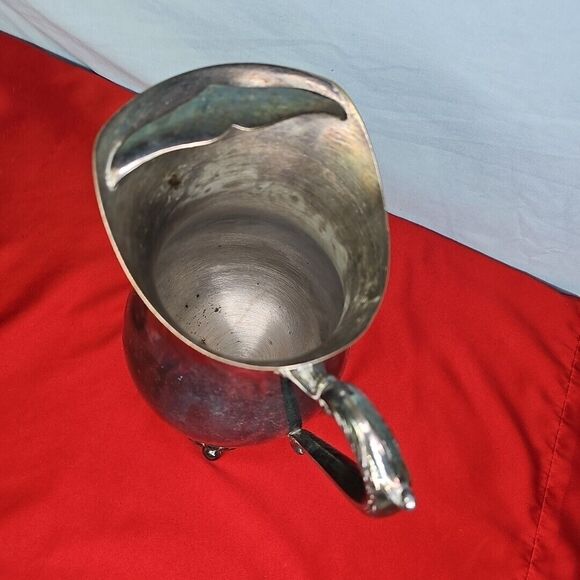 Leonard Silver Plated Water Pitcher 9''Tall Claw Footed w/Ice Guard VTG Patina - Picture 7 of 13